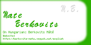 mate berkovits business card